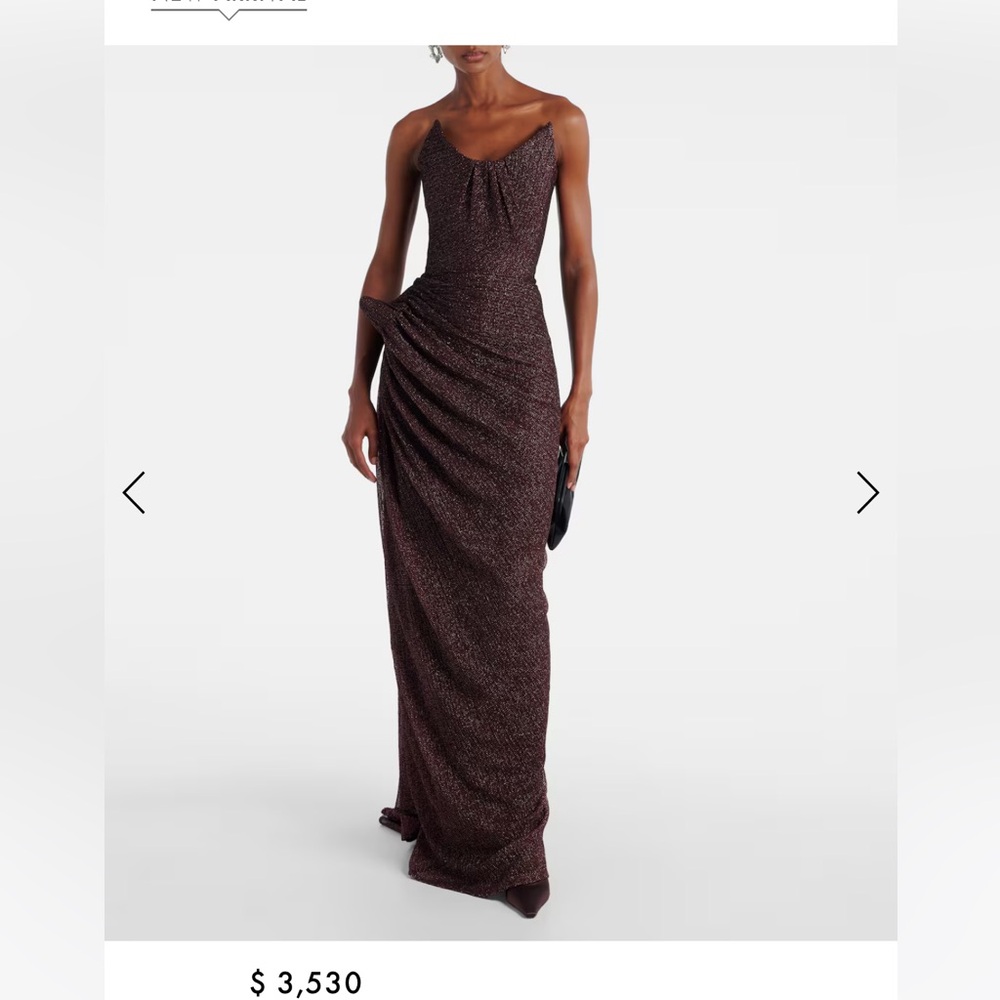 MATICEVSKI
Lexicon draped gathered lamé gown US SZ 8